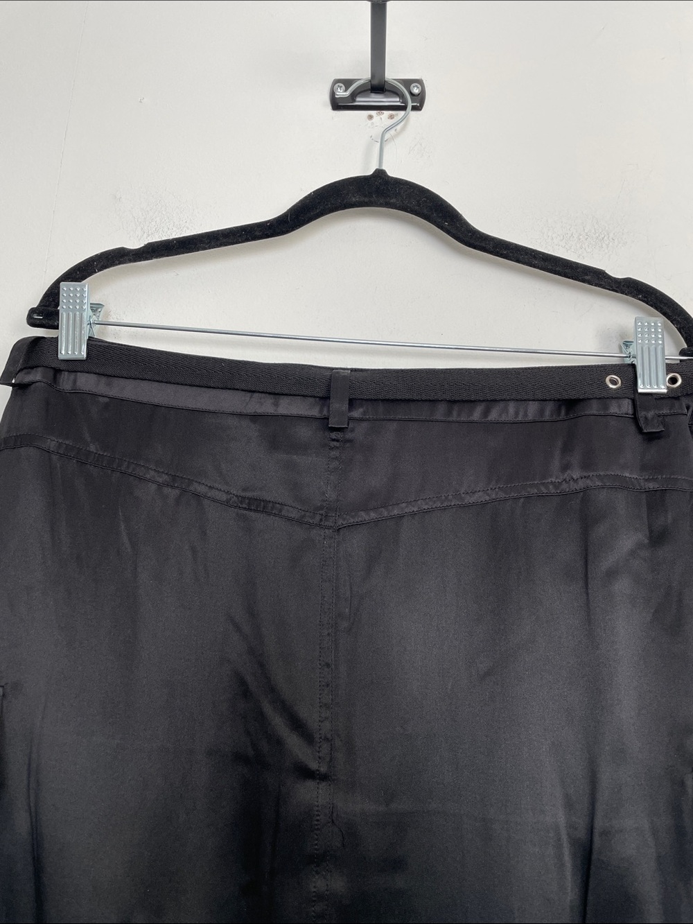 Y2K Voice Silk Cargo Utility Black Belted 4 Pocket Vintage Midi Women's 15 Skirt - Picture 6 of 7